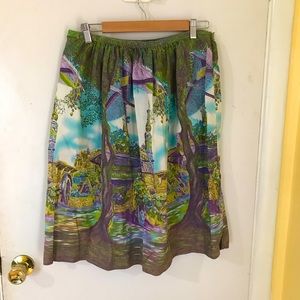 🌷🌷 Lucky Brand Village Scene Skirt